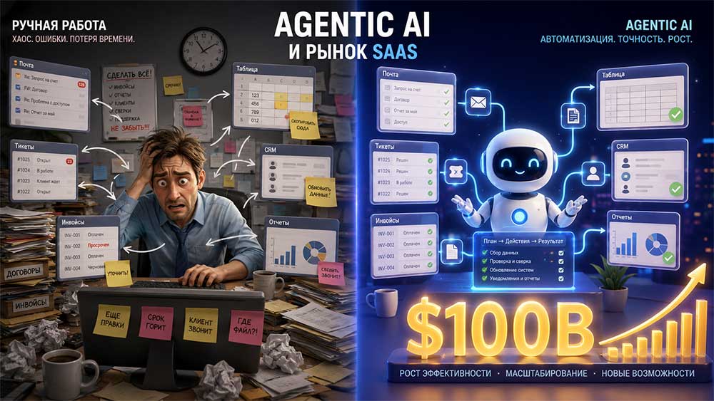 Agentic AI и рынок SaaS: почему ИИ-агенты открывают возможность на $100 млрд